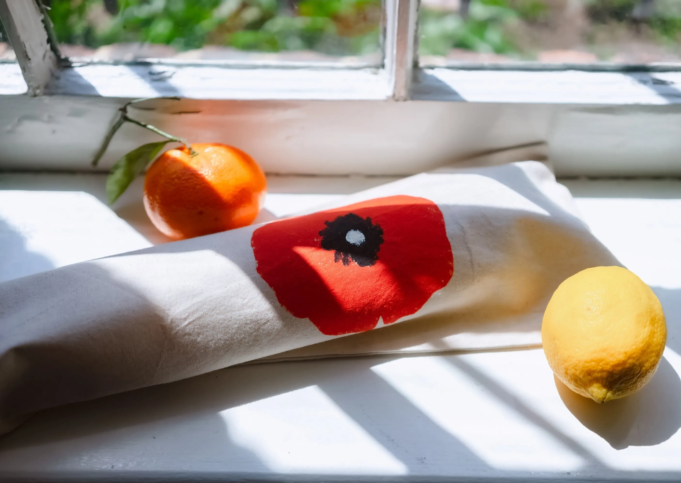 100% Cotton Poppy Baguette Bag