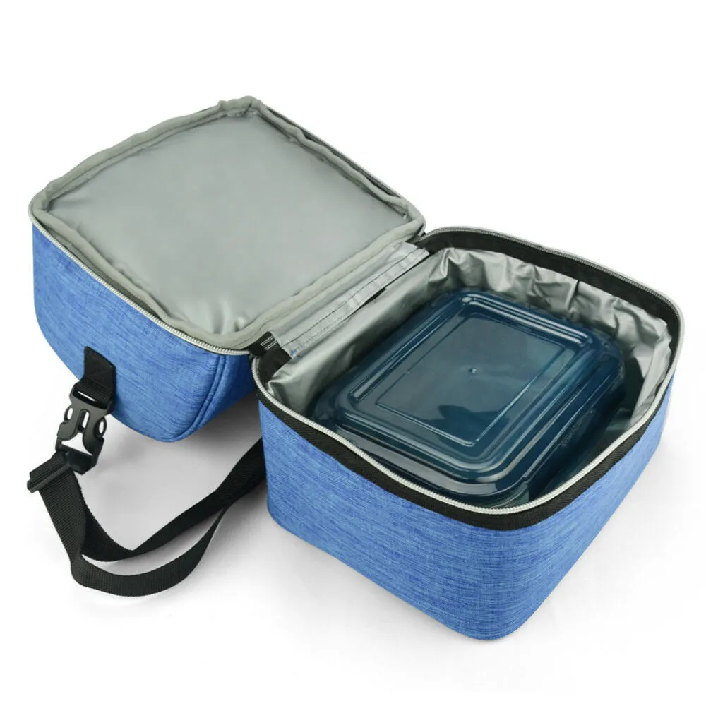 12L Dual Compartment Insulated Lunch Bag Cooler Bag - Blue