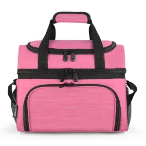 19L Dual Compartment Insulated Lunch Bag Cooler Bag - Pink