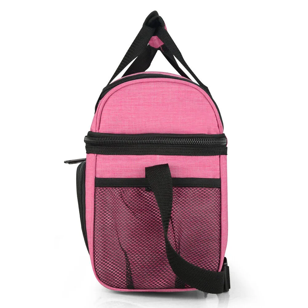 19L Dual Compartment Insulated Lunch Bag Cooler Bag - Pink