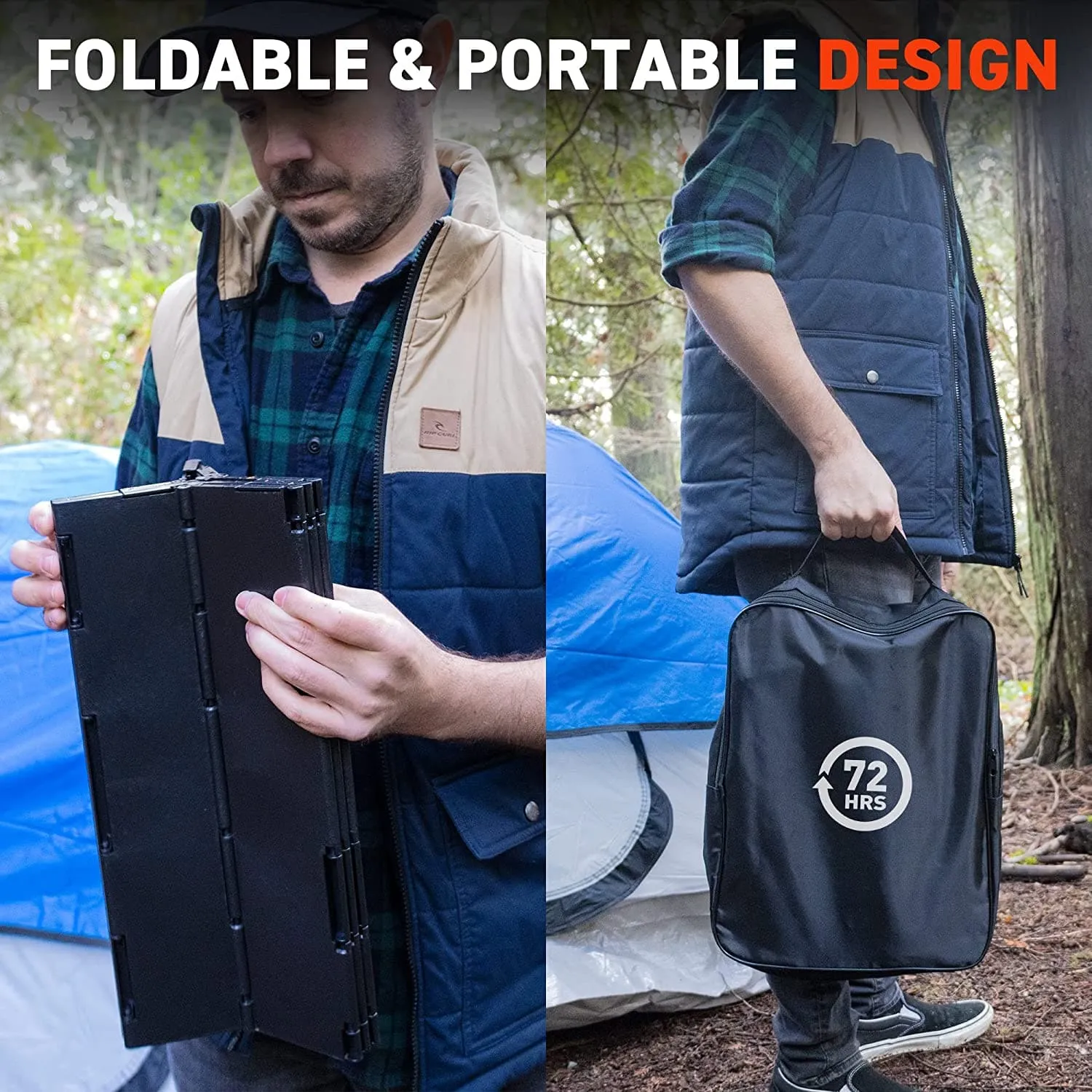 72HRS Collapsible Portable Toilet With Bucket (Including 60 Toilet Bags and 60 Toilet Powder)