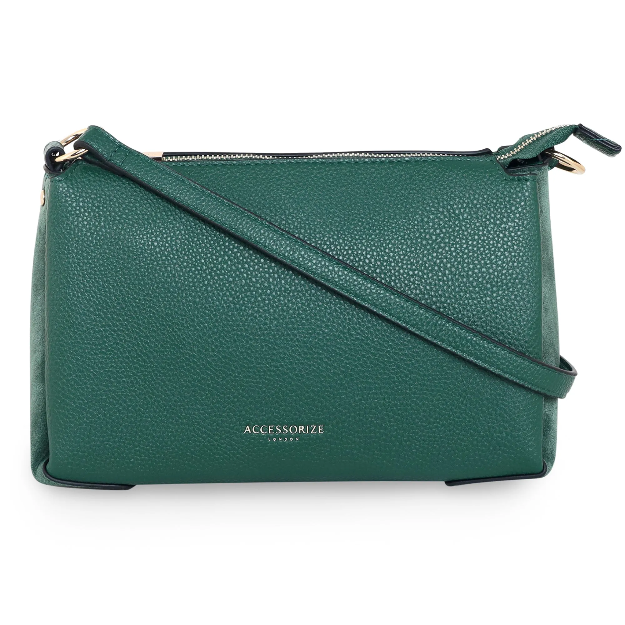 Accessorize London Women's Faux Leather Green Sofia Suedette Sling Bag