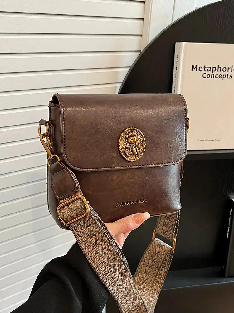 Adjustable Strap Square Leather Bag