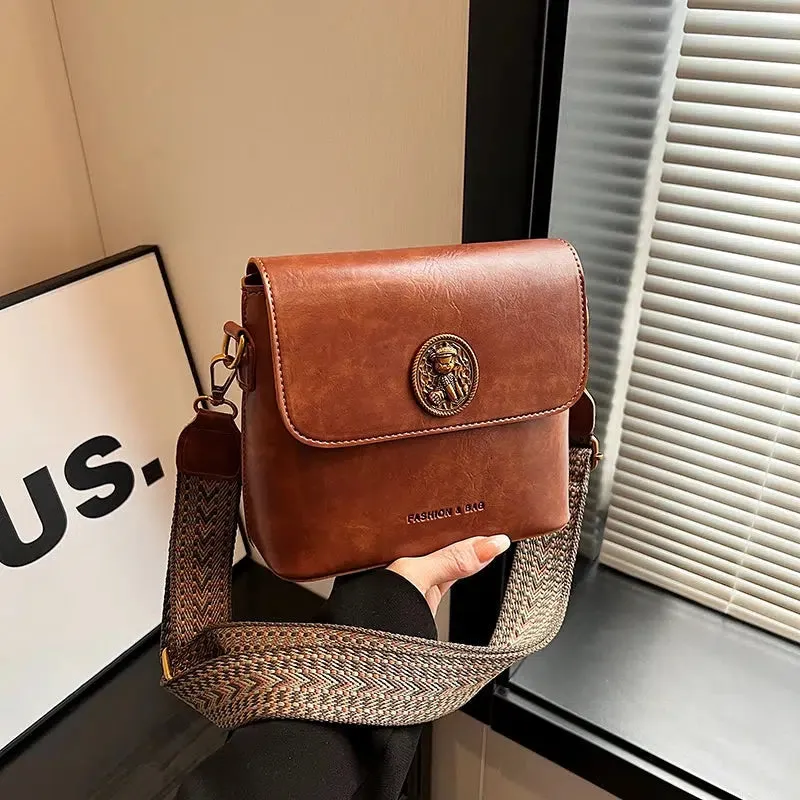 Adjustable Strap Square Leather Bag