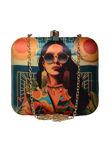 Artklim Glamourous Girl Printed Clutch