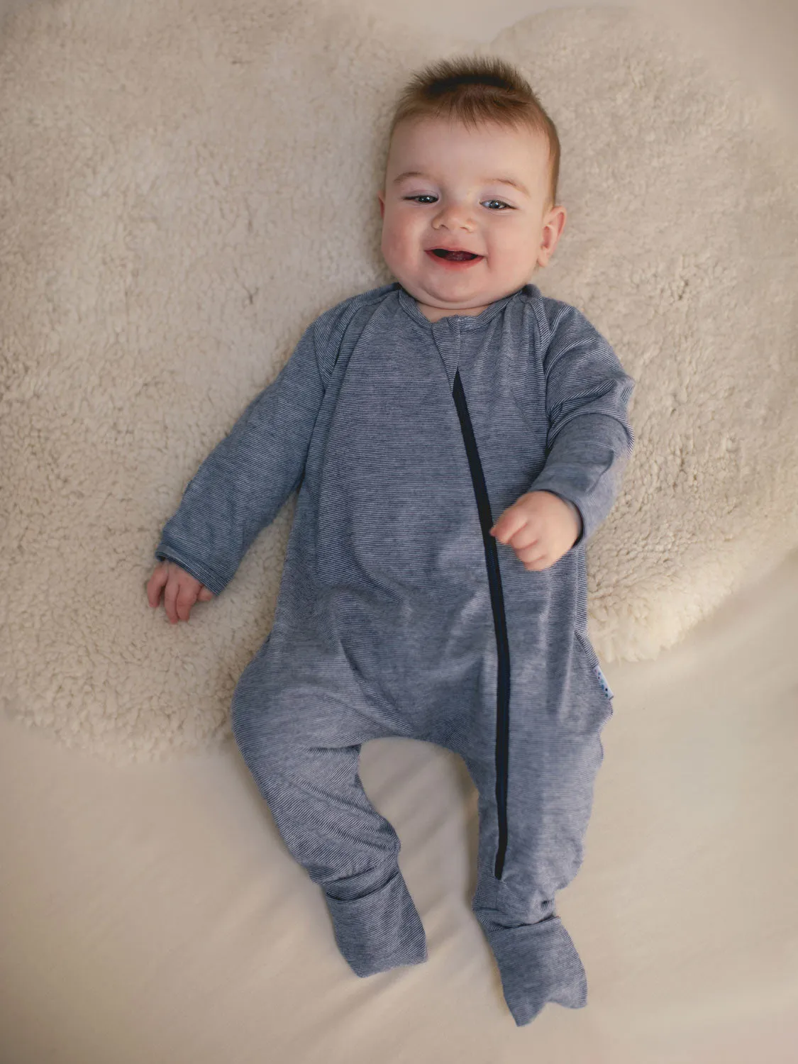 Baby Merino   Organic Cotton Zip Sleepsuit