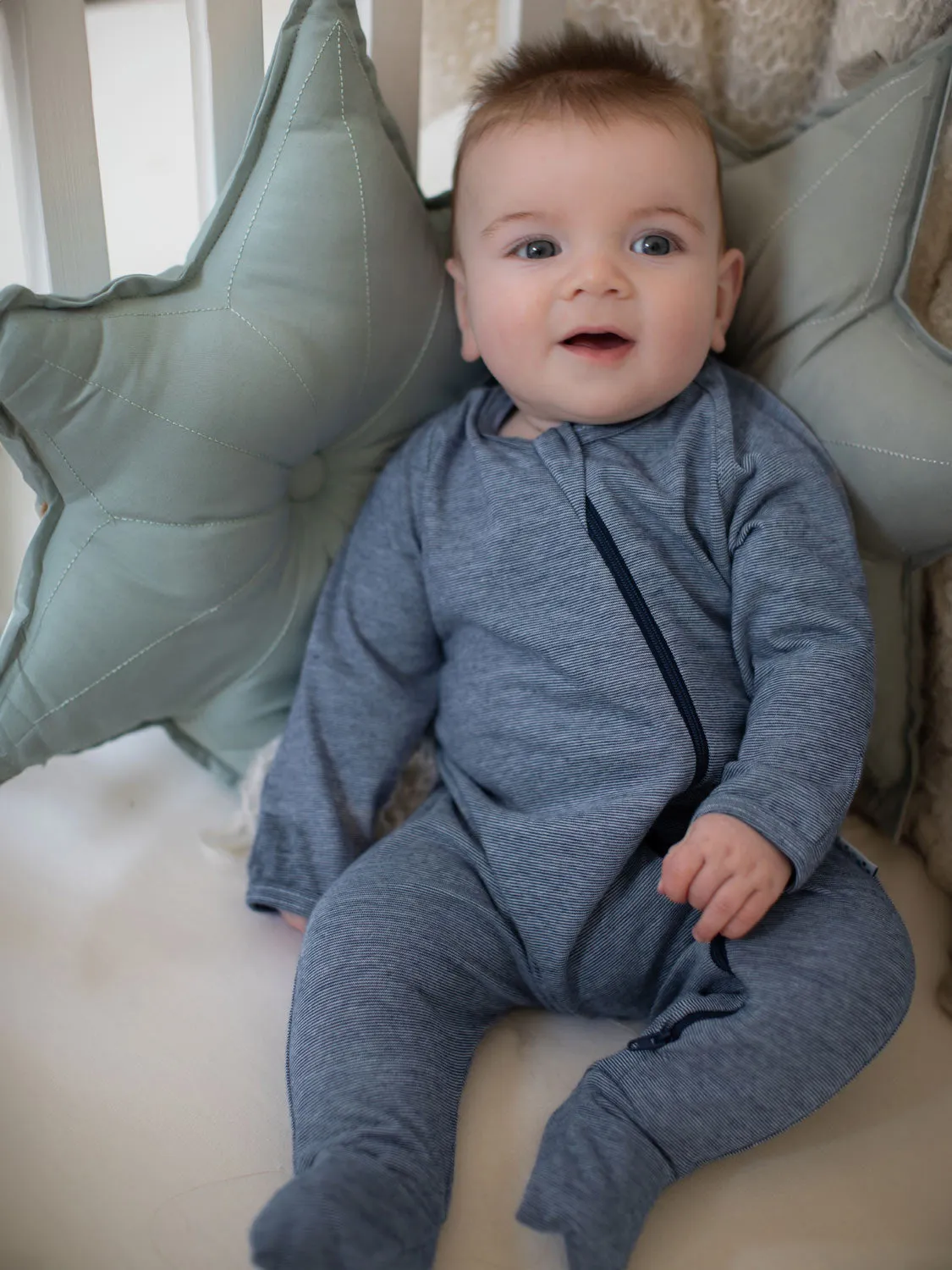 Baby Merino   Organic Cotton Zip Sleepsuit