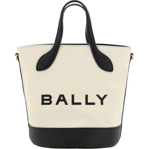 Bally Elegant Monogram Bucket Bag in Black & White