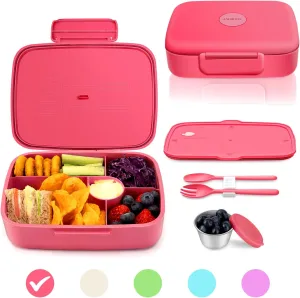 Bento Box - Eco Friendly, Leakproof Lunch Box, Five Compartment, Wheat Fiber Bento Box for Kids and Adults, Microwave and Freezer Friendly