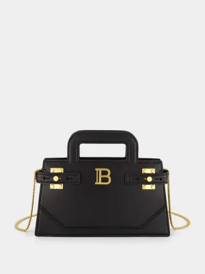 Black Small B-Buzz Top Handle Bag in Calfskin