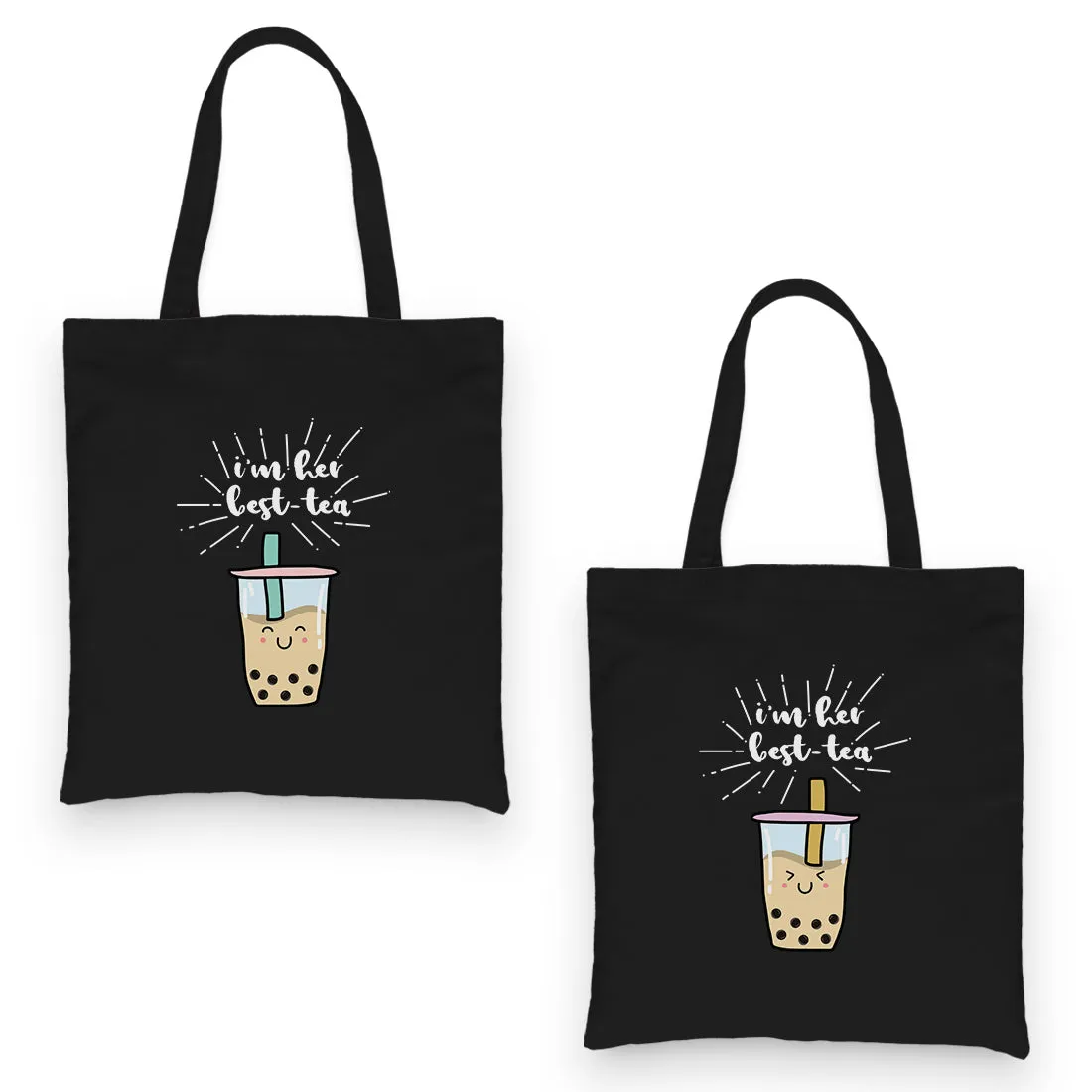 Boba Milk Best-Tea Funny BFF Matching Canvas Bags Gift For Sisters