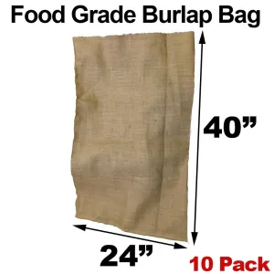 Burlap Bags - 24" x 40" Food Grade (10 Pack)