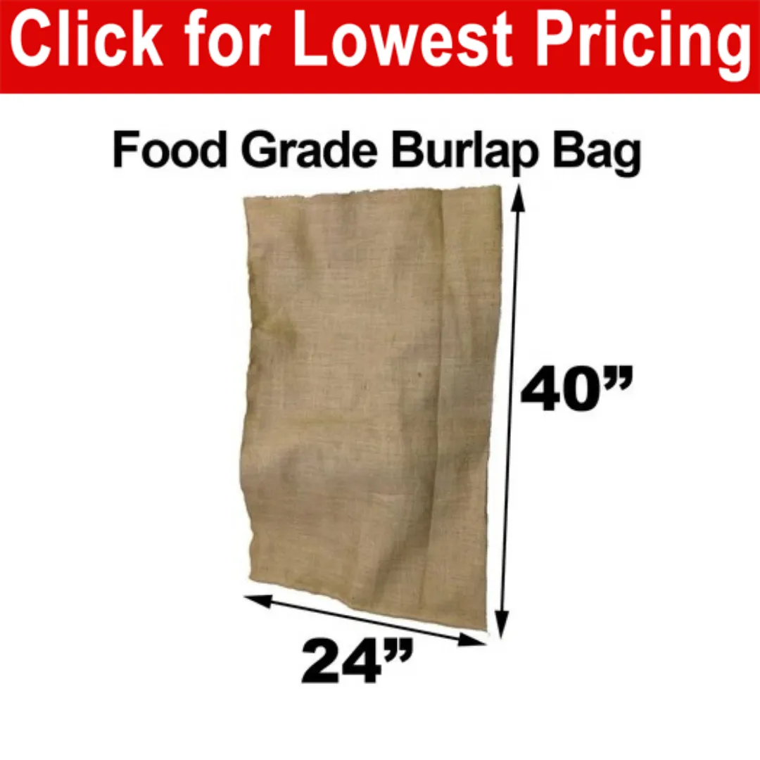 Burlap Bags Food Grade 24" x 40" (4 Pack)