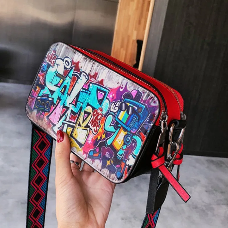 Casual Graffiti Patchwork Bags