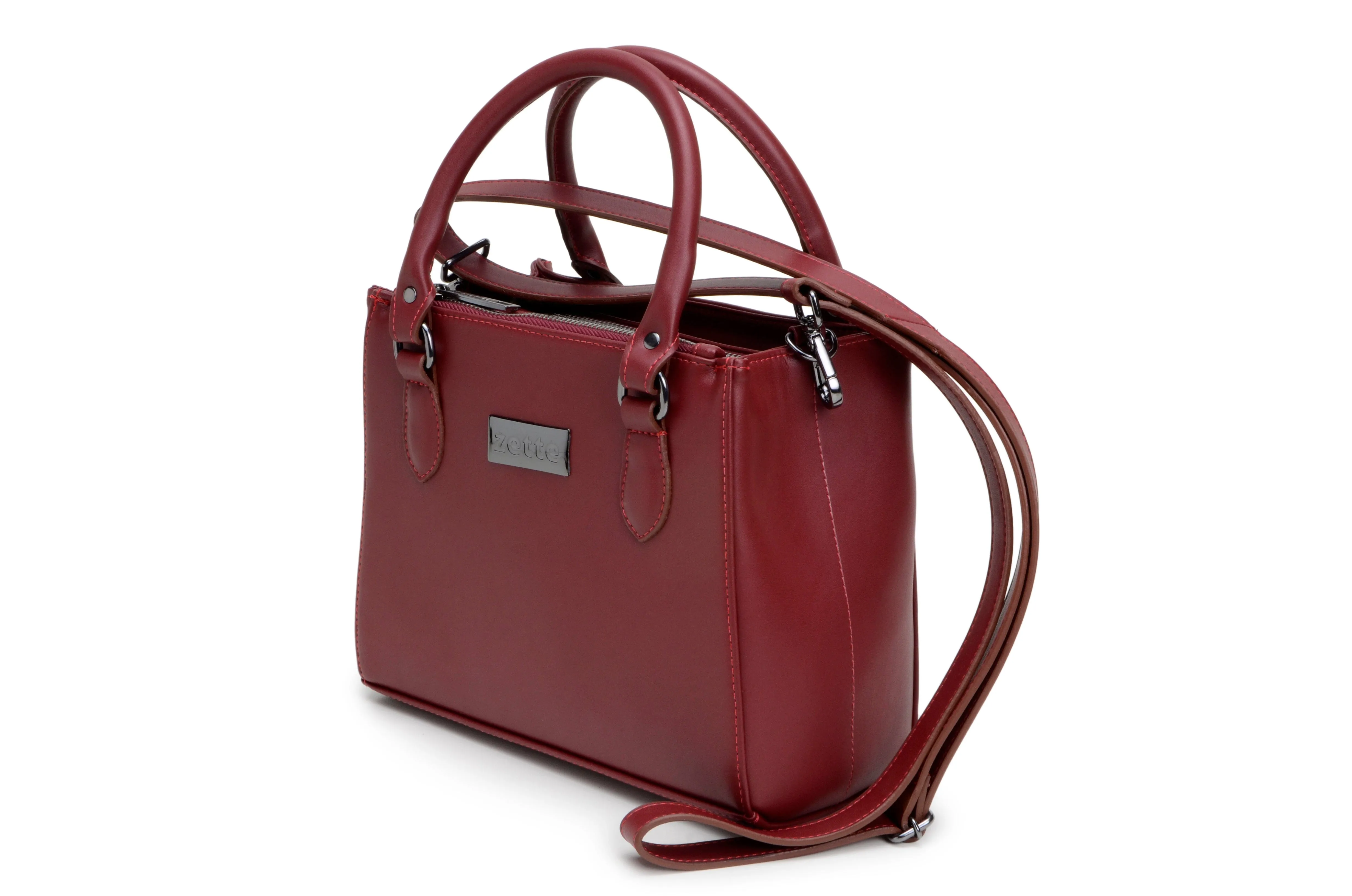 'Clarie' handbag by Zette - burgundy