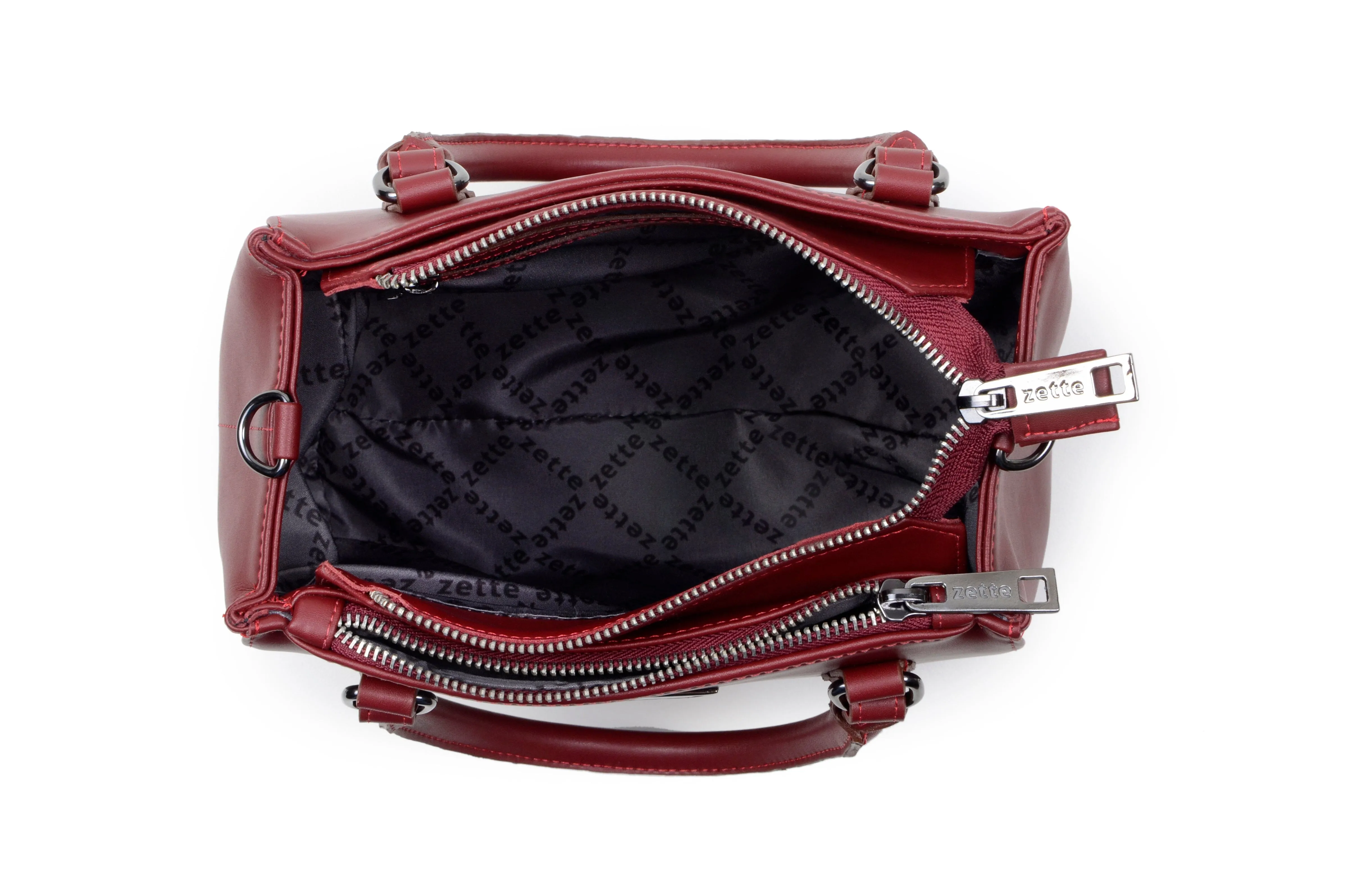 'Clarie' handbag by Zette - burgundy