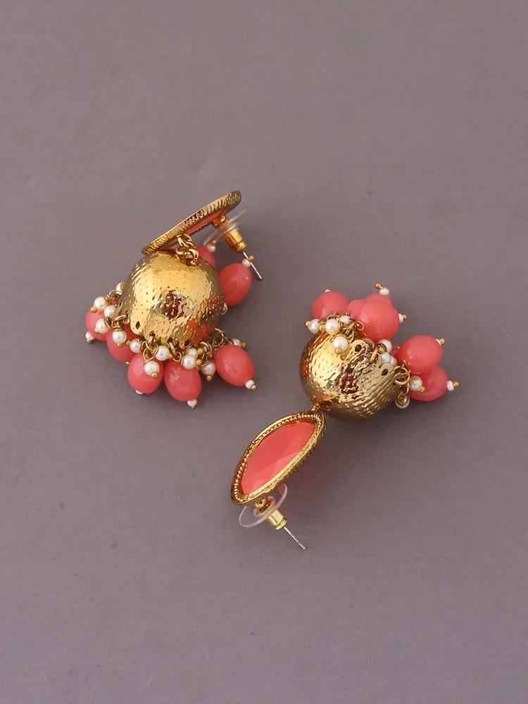 Coral Mini Shesha Jhumkis