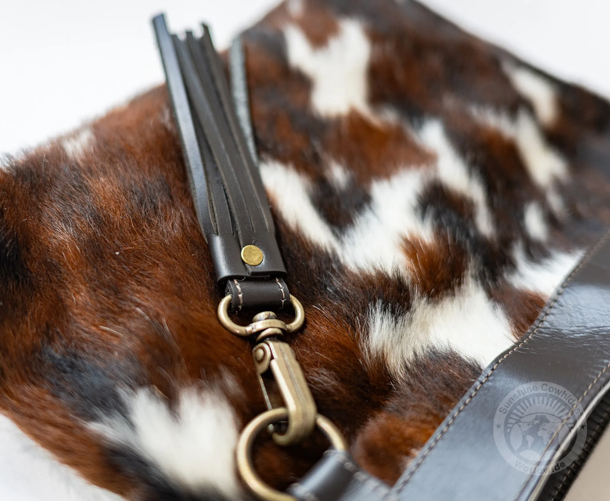 Cowhide Crossbody Purse Tricolor - Handbag