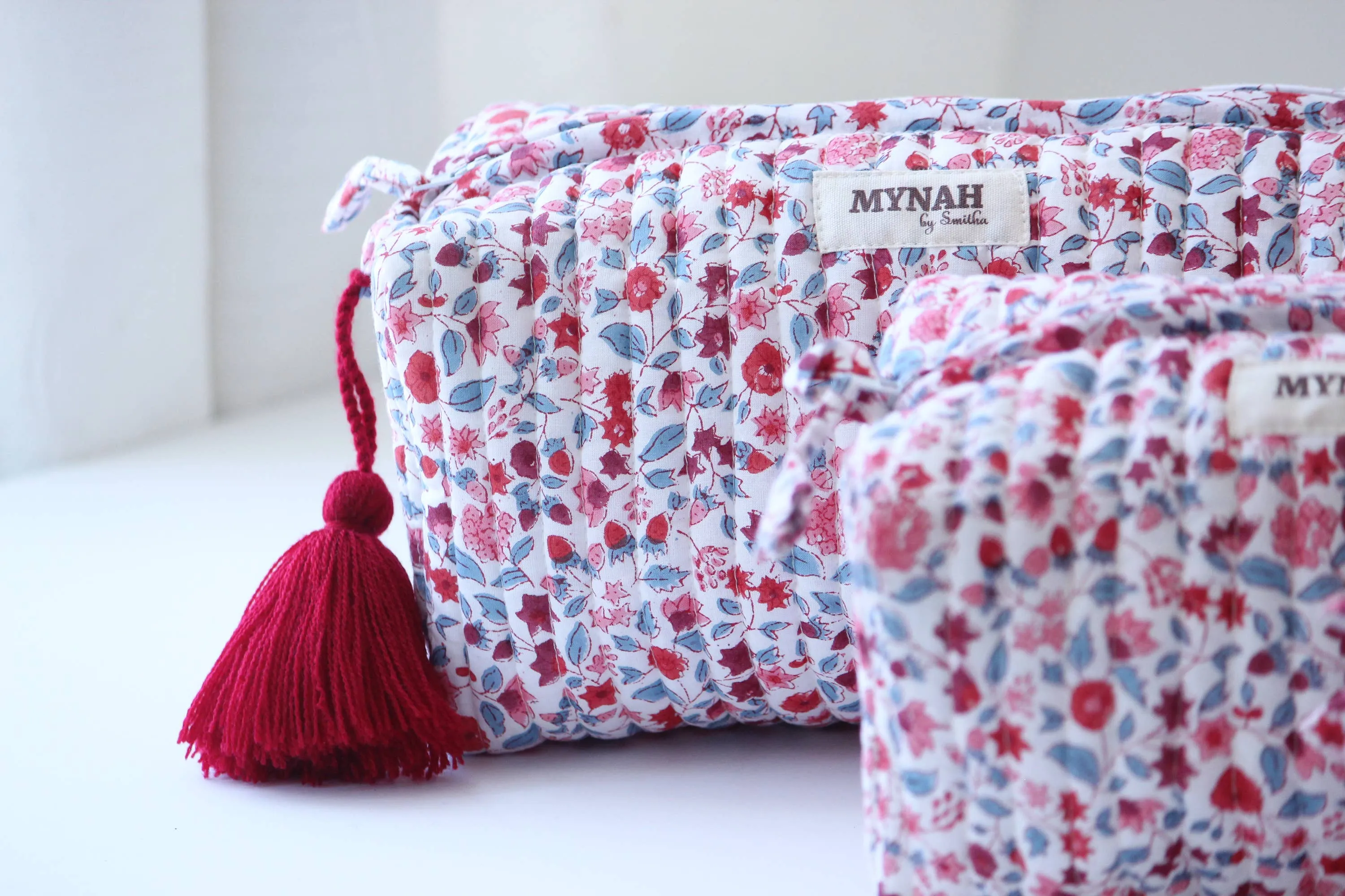 Crimson Garden Floral Travel Cosmetic Bag