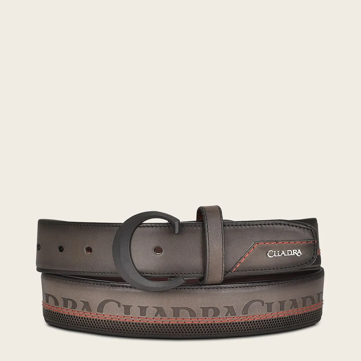 CS551RS - Cuadra gray casual western cowhide leather belt for men.