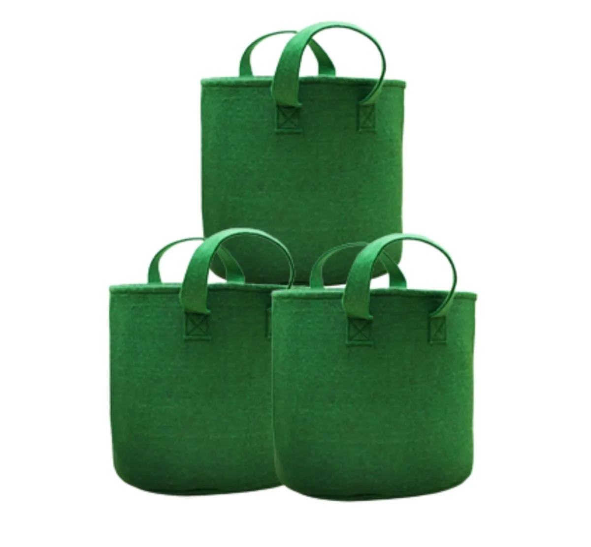 Geo Fabric Grow Bags for Home Garden(Green) - 9x9 inch - Pack3