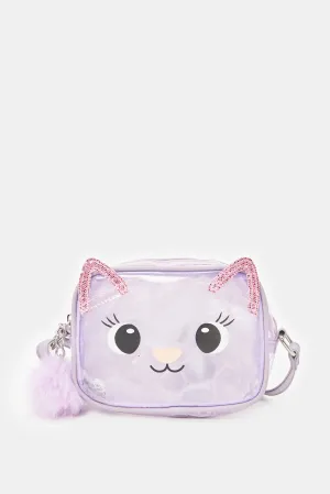 Girls Lilac Embellished Crossbody