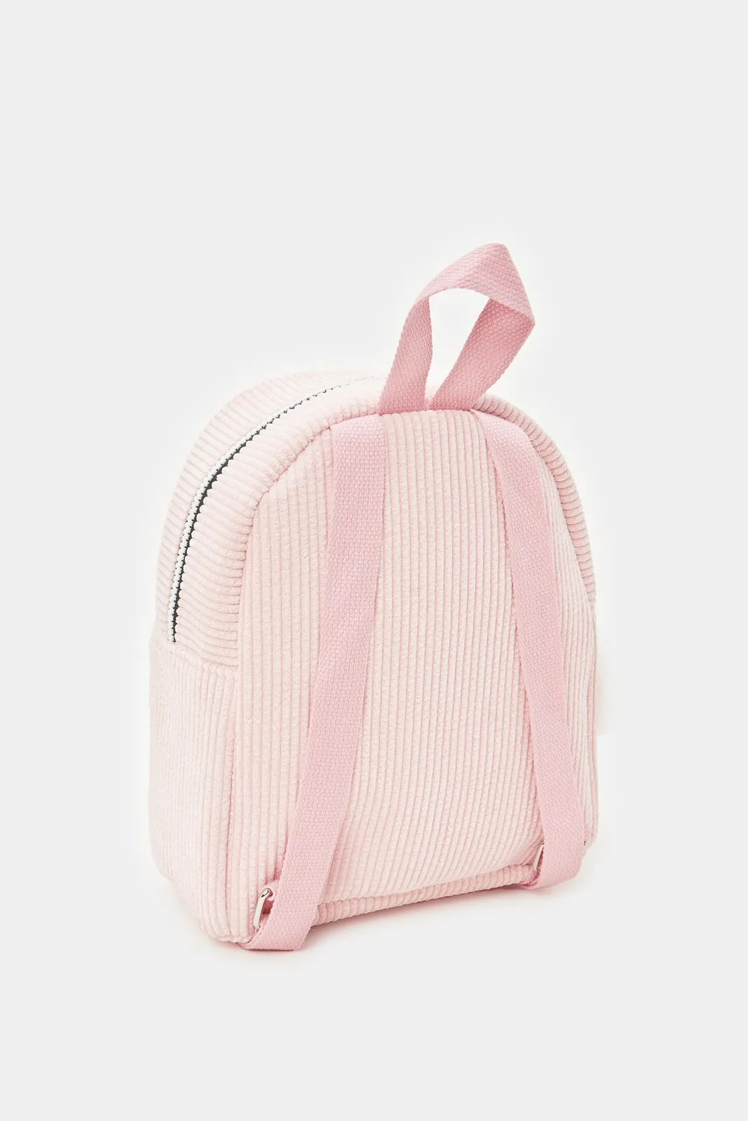 Girls Pink Corduroy Backpack