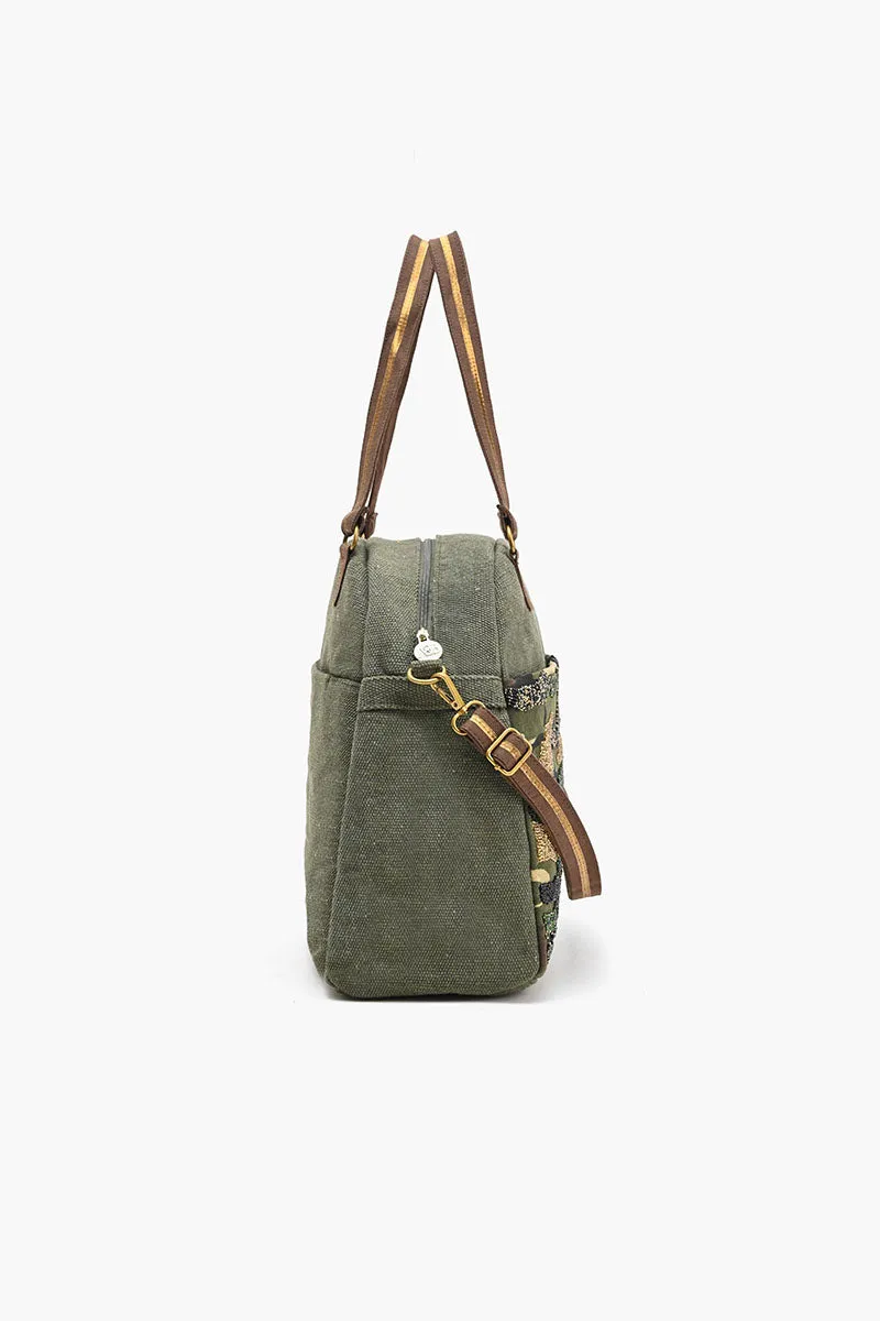 Glamorous Embellished Traveler with Crossbody-Camouflage