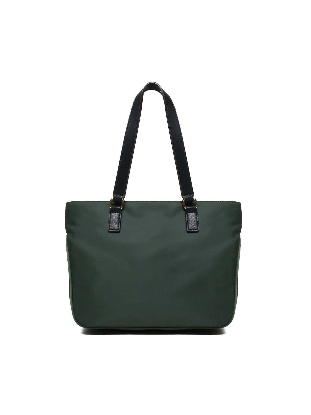 Green Nylon Tote Bag with Zipper