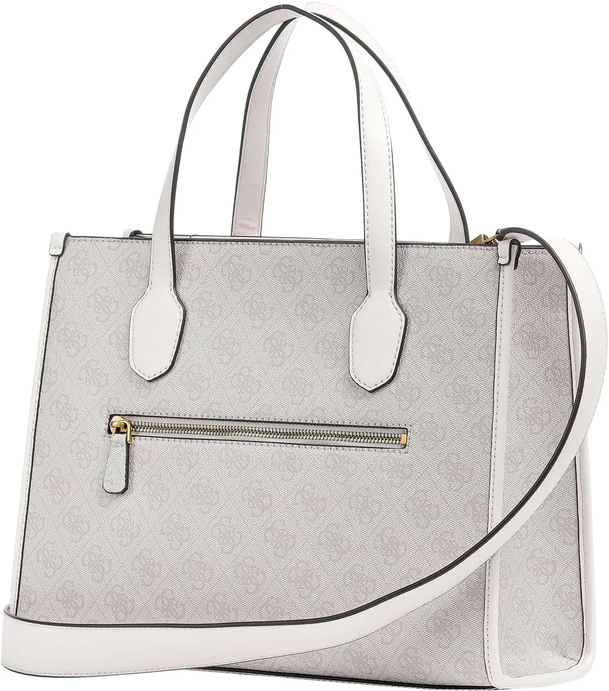 Guess Silvanna Tote Bag In White Beige For Women