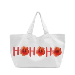 Ho Ho Ho Hibiscus Short Canvas Tote Bag