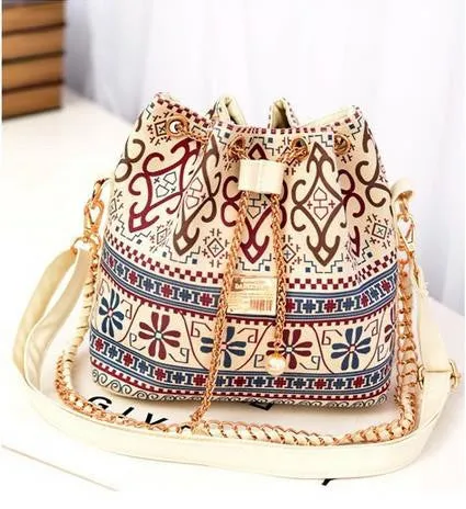 Hot Canvas Bucket Bag Women Handbag Female Casual Canvas Shoulder Bag Cross- body Bags Women Messenger Bag Day Clutches