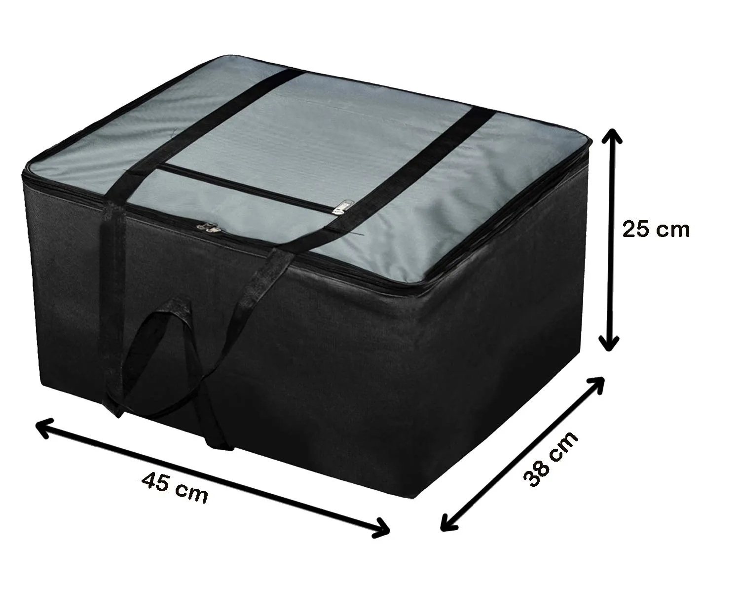 Kuber Industries Small Size Foldable Travel Duffle Bag, Underbed Storage Bag(Grey & Black) (F_26_KUBMART016761)