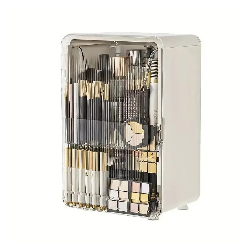 Large Double-Door Makeup Organizer with Drawers