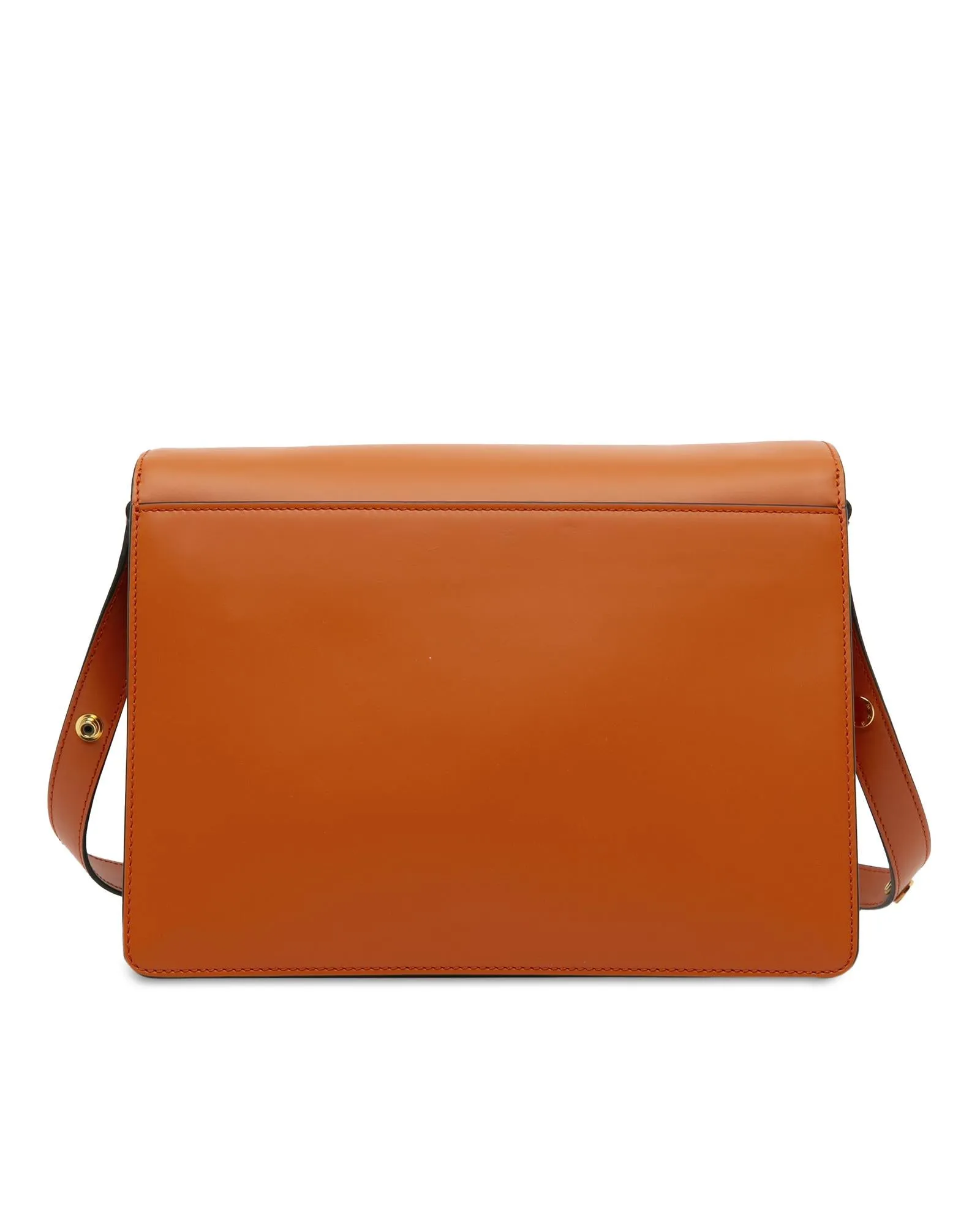 Large Leather Trunk Crossbody with Flap Closure and Zip Compartments