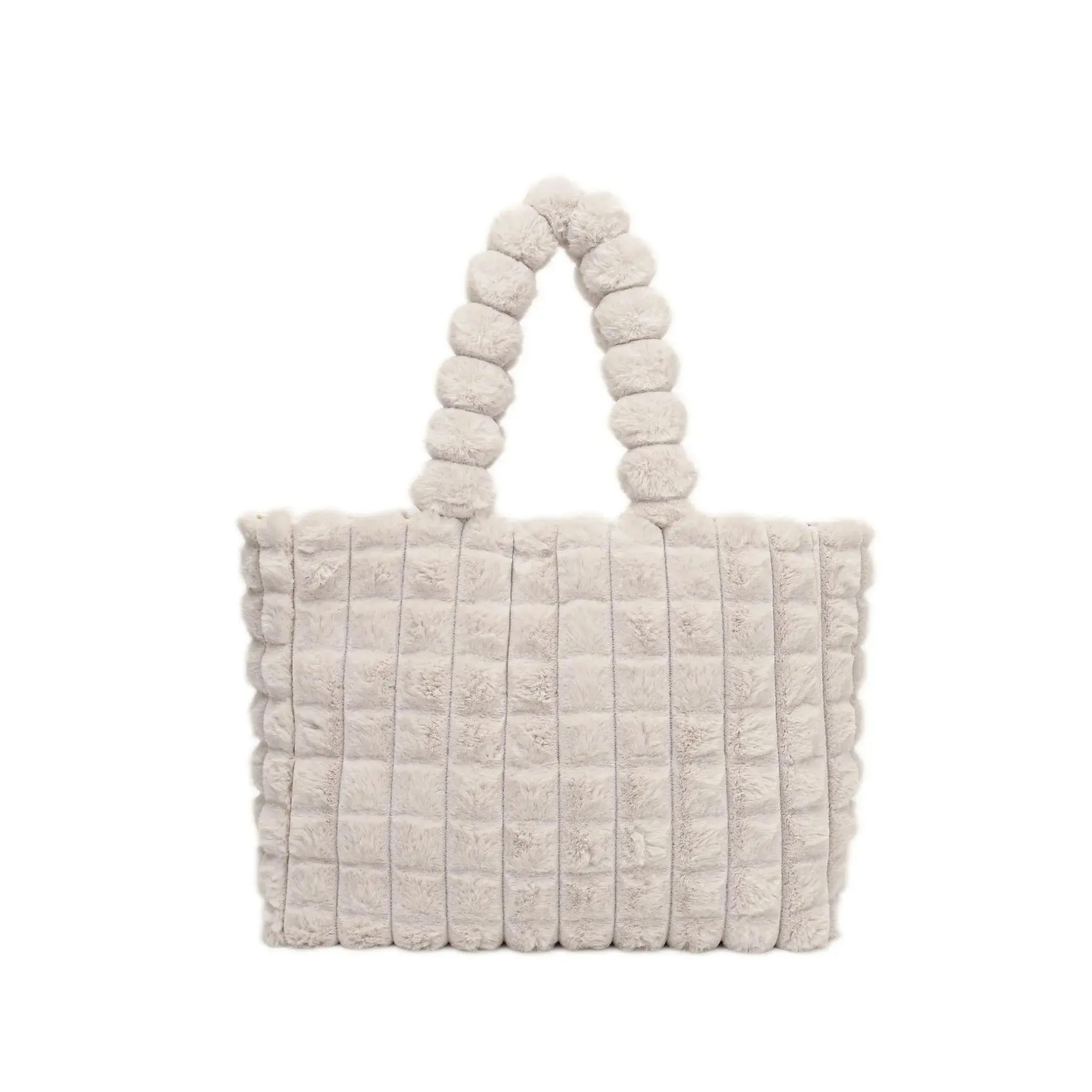 Little Addiction Plush Pink Quilted Tote Bag