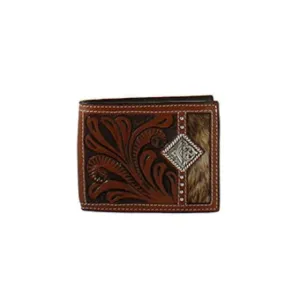 M&F Men's 3D Bifold Calf Hair Concho Wallet