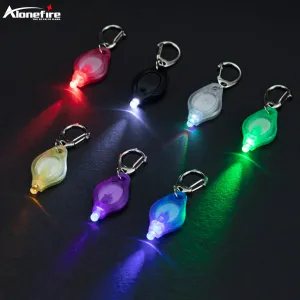 Mini LED Keychain light Multicolored Cool Rainbow White Red Yellow Green Blue Purple Key chain lamp Portable backup stairs Torch