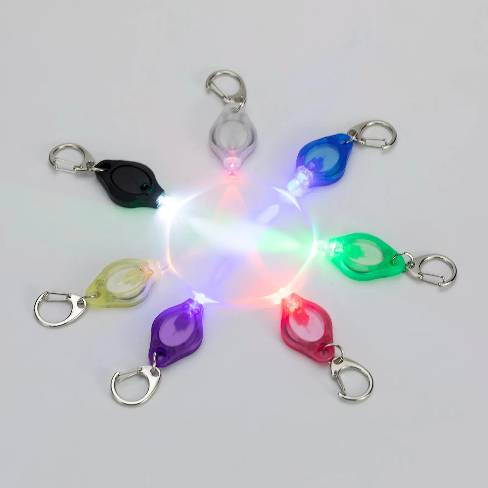 Mini LED Keychain light Multicolored Cool Rainbow White Red Yellow Green Blue Purple Key chain lamp Portable backup stairs Torch