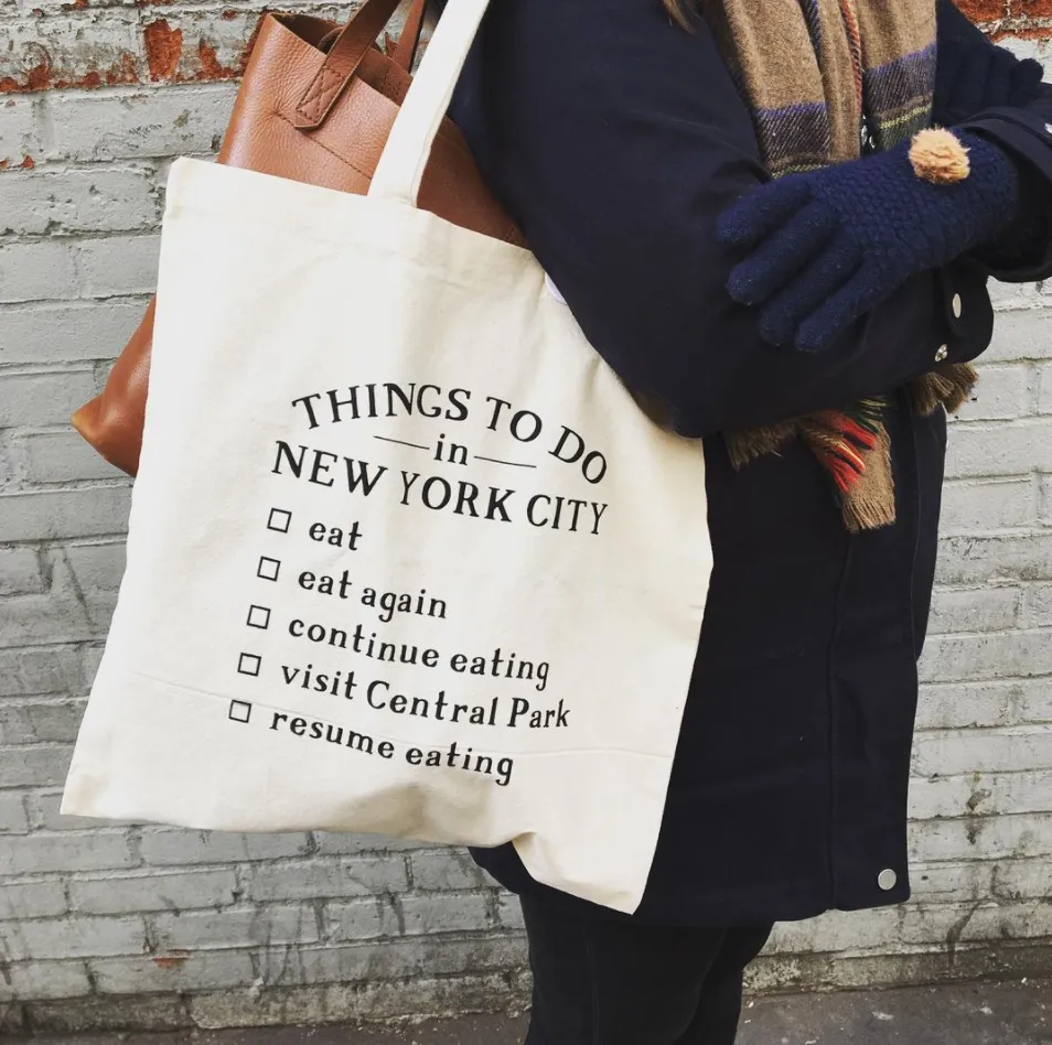 New York City tote bag, NYC food lover gift idea, New York City souvenir