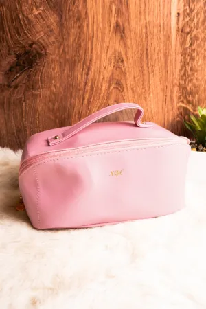 NGIL Morning Ready Pink Medium Expandable Cosmetic Bag