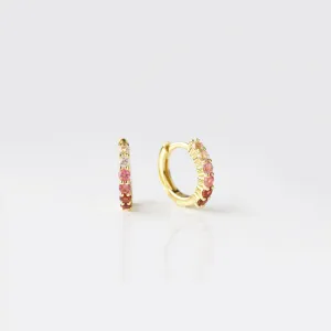 Ombre Tourmaline Huggie Hoop Earrings