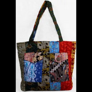 Patchwork 2 Pocket Tote Bag