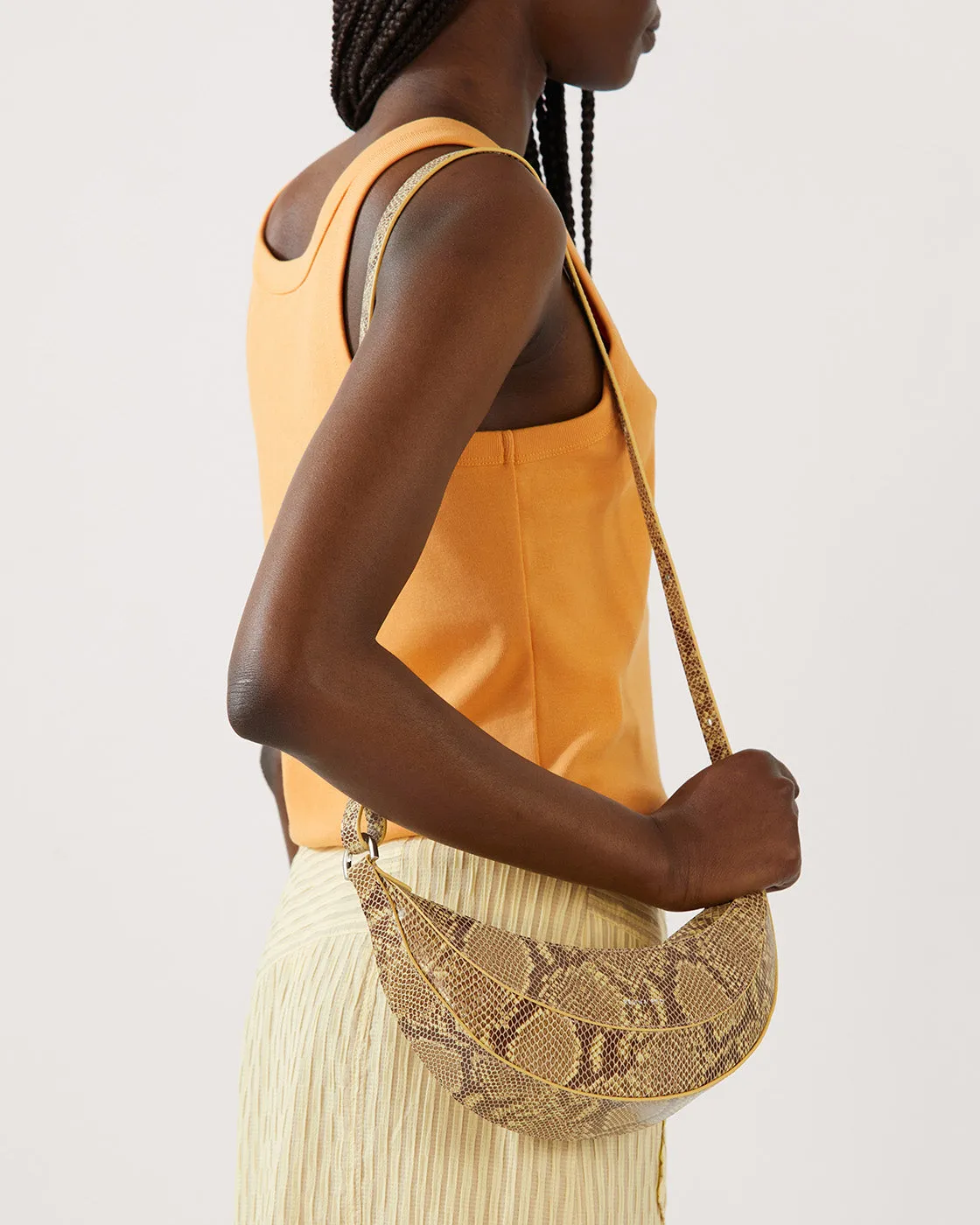 Petite Banana Bag Leather Print Snake