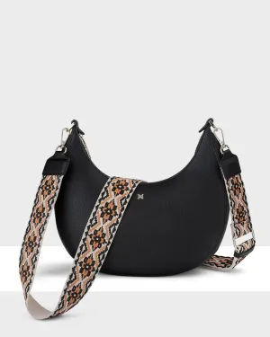 Pia Cresent Shoulder Bag With Crossbody Strap   Aztec Strap