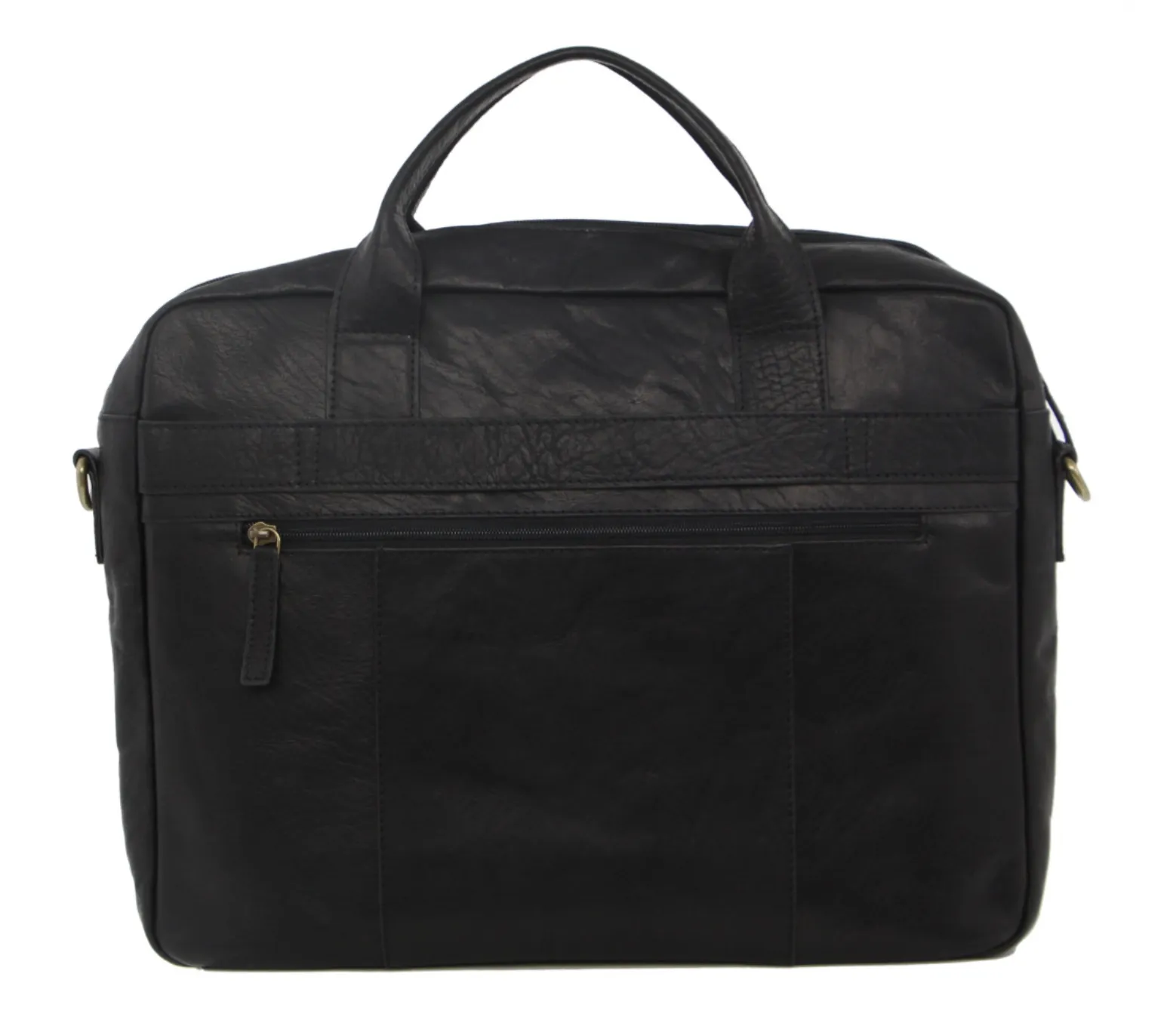 Pierre Cardin Rustic Leather 15" Laptop Bag (Black)