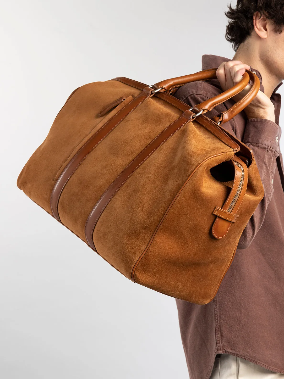 QUENTIN 009 - Light Brown Suede Bag