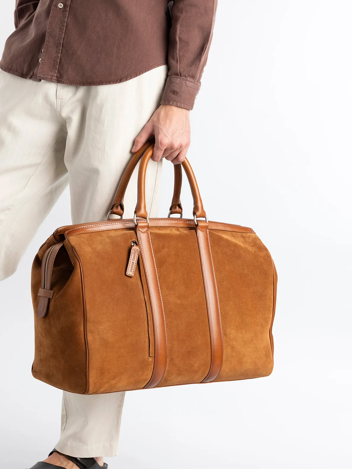 QUENTIN 009 - Light Brown Suede Bag