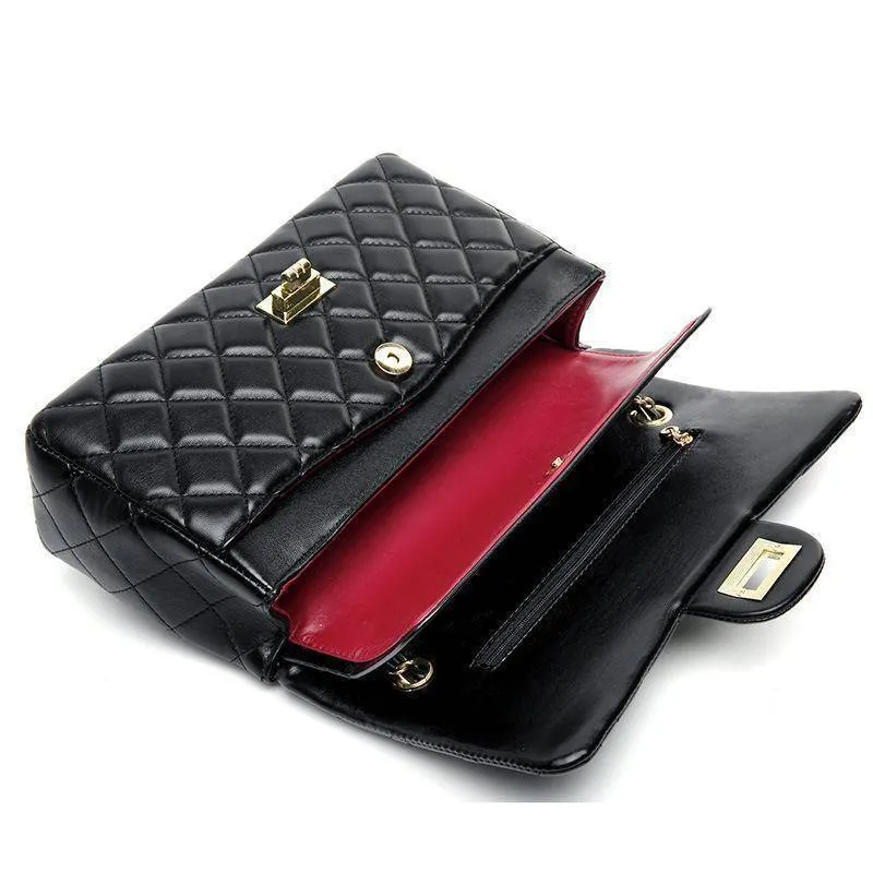 Quilted Plaid Messenger Chain, Shoulder Bag