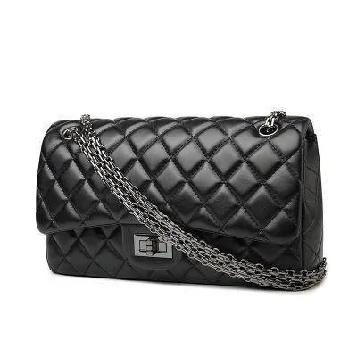 Quilted Plaid Messenger Chain, Shoulder Bag